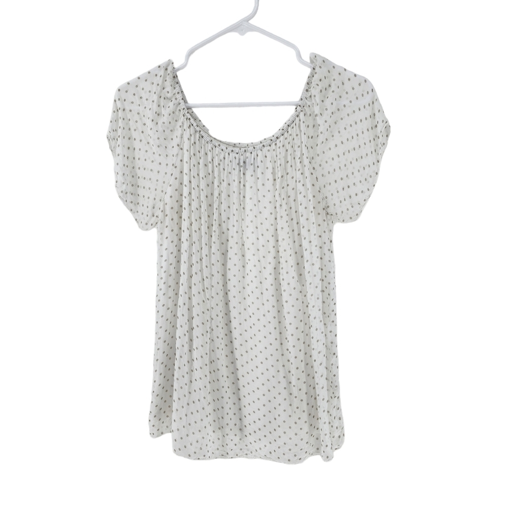 Luisa Ricci Women's Silk Polka Dots Off-The-Shoulder Top - S